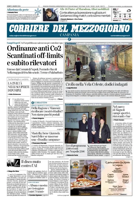 Prima-pagina-corriere del mezzogiorno-del-2025-03-01